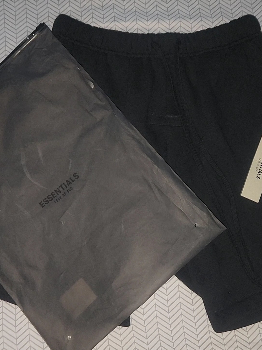 ESSENTIALS Black Men's Sweatpants with Drawcord